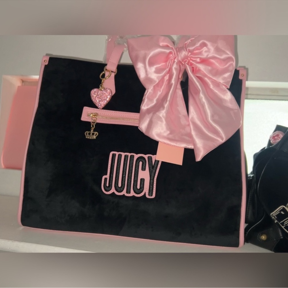 Juicy Couture Black Tote with Pink Accents